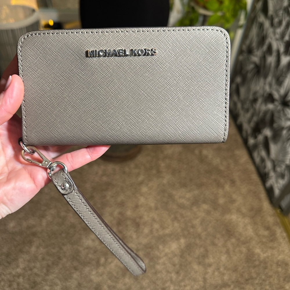 Michael Kors Gray Wristlet Wallet